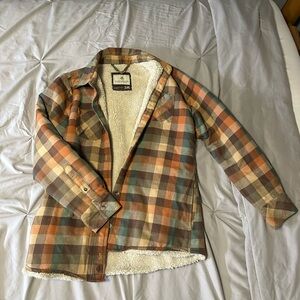 Plaid Sherpa-Lined Jacket